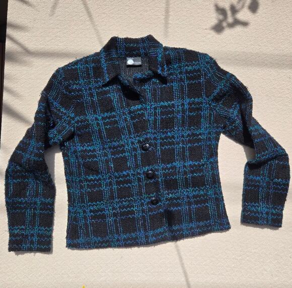 First Option Jackets & Blazers - collegiate dark academia gothic moody plaid cardigan jacket ♡